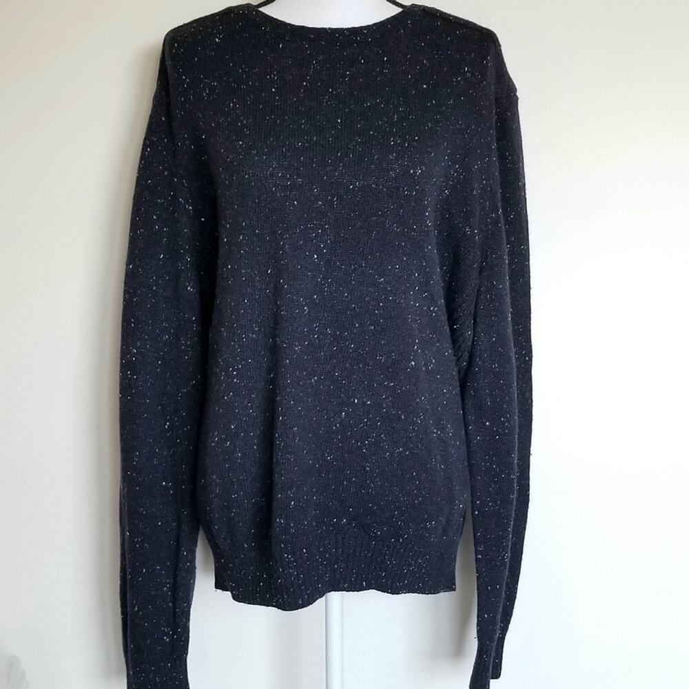 G.H. Bass & Company Wool Blend Crew Neck Sweater Blue With Specks Soft Size XXL